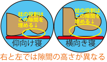 仰向けと横向きの寝姿勢